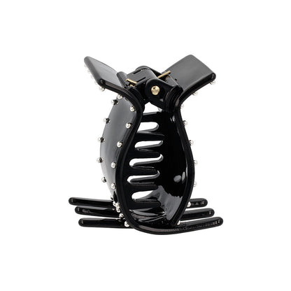 ヘアクリップ メタルボール ブラック レクタングル バンスクリップ