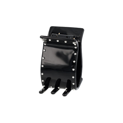 ヘアクリップ メタルボール ブラック レクタングル バンスクリップ