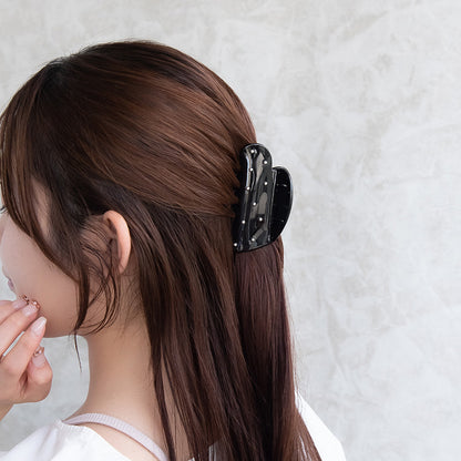 ヘアクリップ メタルボール ブラック ハート バンスクリップ