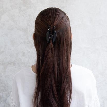 ヘアクリップ メタルボール ブラック ハート バンスクリップ