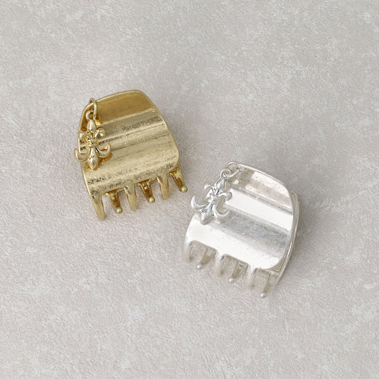 ヘアクリップ Awesome ニッケルフリー メタル 百合の紋章 ミニ バンスクリップ