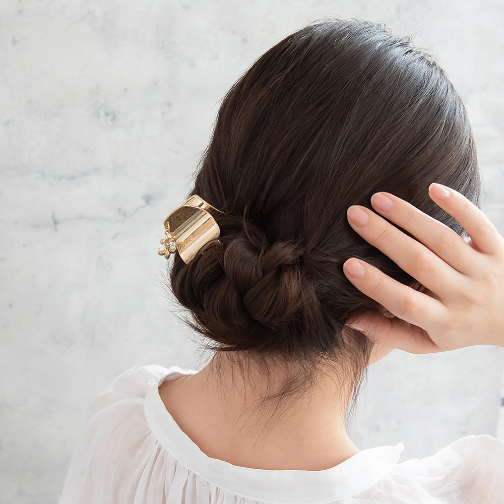 ヘアクリップ Awesome ニッケルフリー メタル 百合の紋章 ミニ バンスクリップ