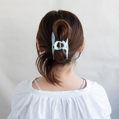 ヘアクリップ ハート マーブル パステル ライン バンスクリップ