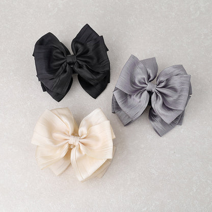 ヘアクリップ リボン ダブル バンスクリップ