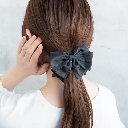 ヘアクリップ リボン ダブル バンスクリップ