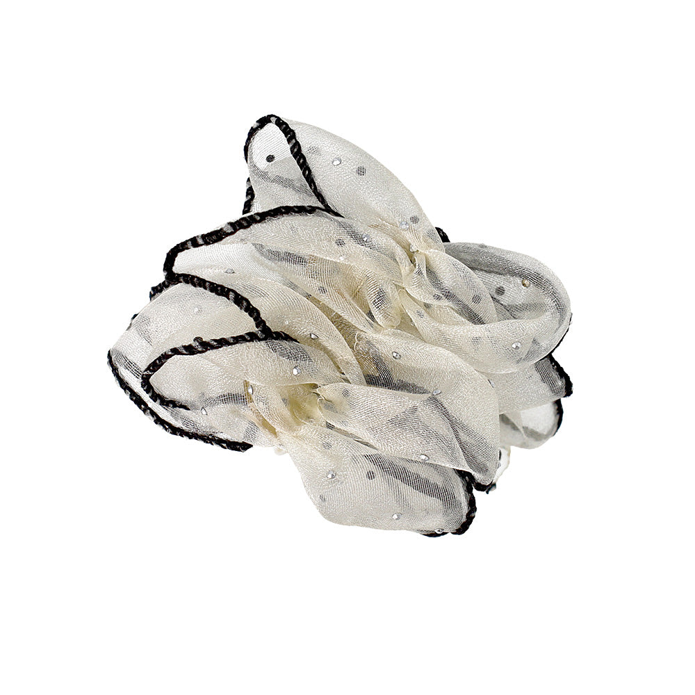 ヘアクリップ フリル シアー シマー ドット バンスクリップ