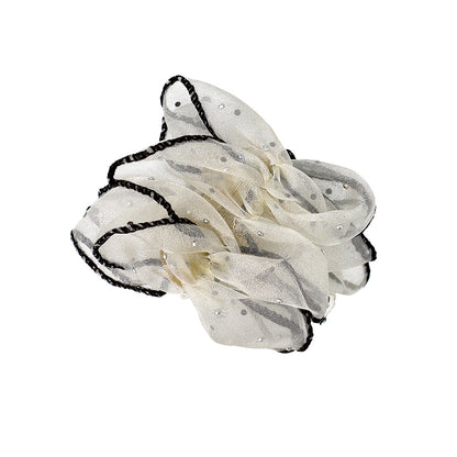 ヘアクリップ フリル シアー シマー ドット バンスクリップ