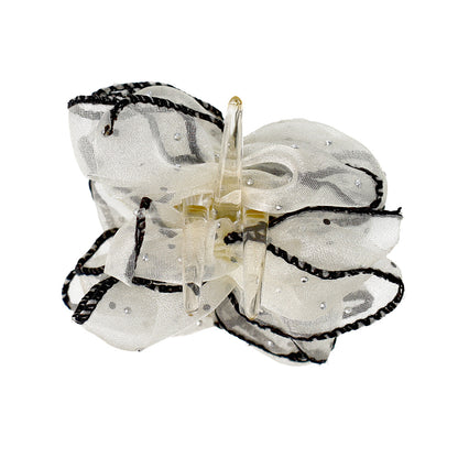 ヘアクリップ フリル シアー シマー ドット バンスクリップ