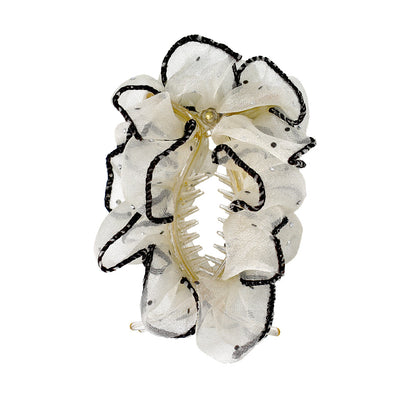 ヘアクリップ フリル シアー シマー ドット バンスクリップ