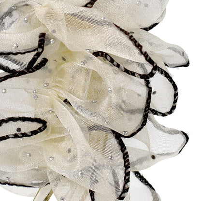 ヘアクリップ フリル シアー シマー ドット バンスクリップ