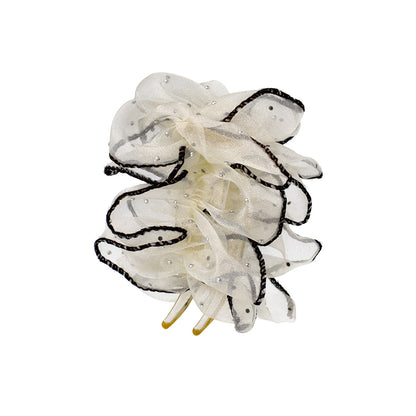 ヘアクリップ フリル シアー シマー ドット バンスクリップ