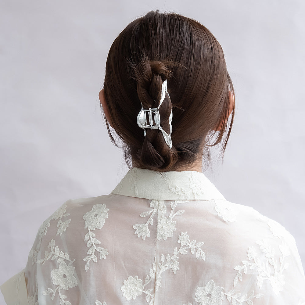 ヘアクリップ ニッケルフリー メタル トライアングル ツイスト バンスクリップ
