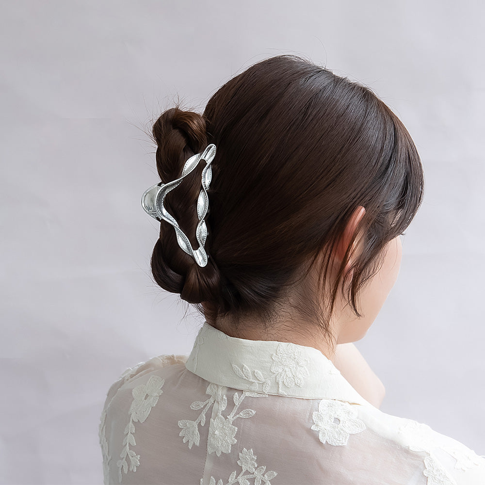 ヘアクリップ ニッケルフリー メタル トライアングル ツイスト バンスクリップ