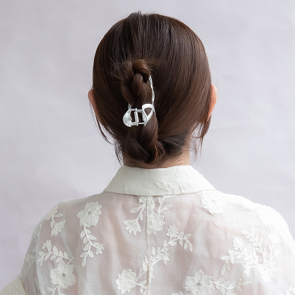 ヘアクリップ ニッケルフリー メタル ウエーブ ツイスト ロール バンスクリップ