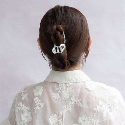 ヘアクリップ ニッケルフリー メタル ウエーブ ツイスト ロール バンスクリップ