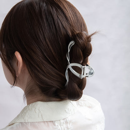 ヘアクリップ ニッケルフリー メタル ウエーブ ツイスト ロール バンスクリップ
