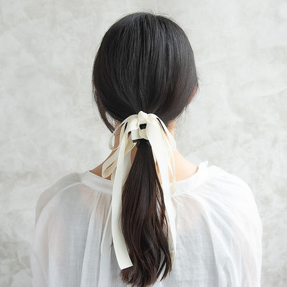 ヘアクリップ ダブル ロング リボン カラー バンスクリップ
