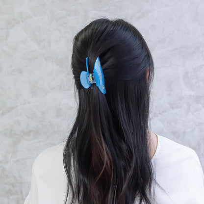 バンスクリップ リボン ストーン カラー ヘアクリップ