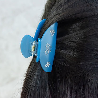 バンスクリップ リボン ストーン カラー ヘアクリップ