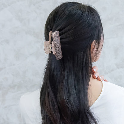 ヘアクリップ レース 封入 カラー バンスクリップ
