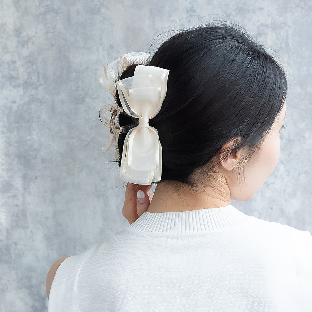 ヘアクリップ リボン シアー バンスクリップ