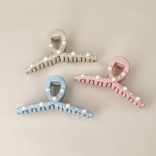 ヘアクリップ パール ロール バンスクリップ