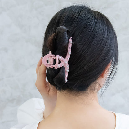 ヘアクリップ パール ロール バンスクリップ