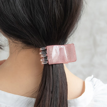 ヘアクリップ ラメ レクタングル バンスクリップ