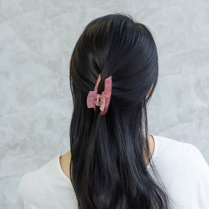 ヘアクリップ マーブル カラー バンスクリップ