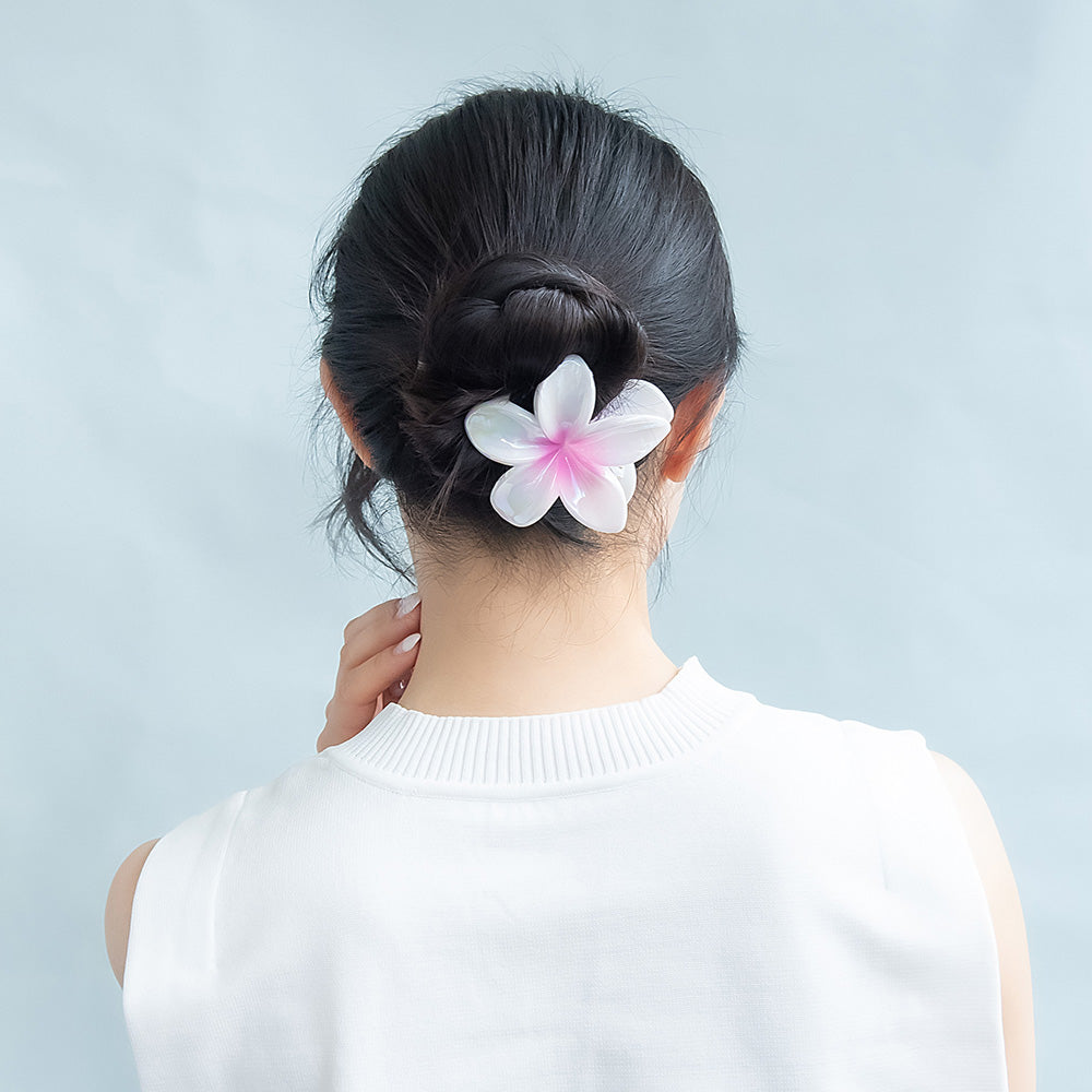 ヘアクリップ フラワー プルメリア バンスクリップ