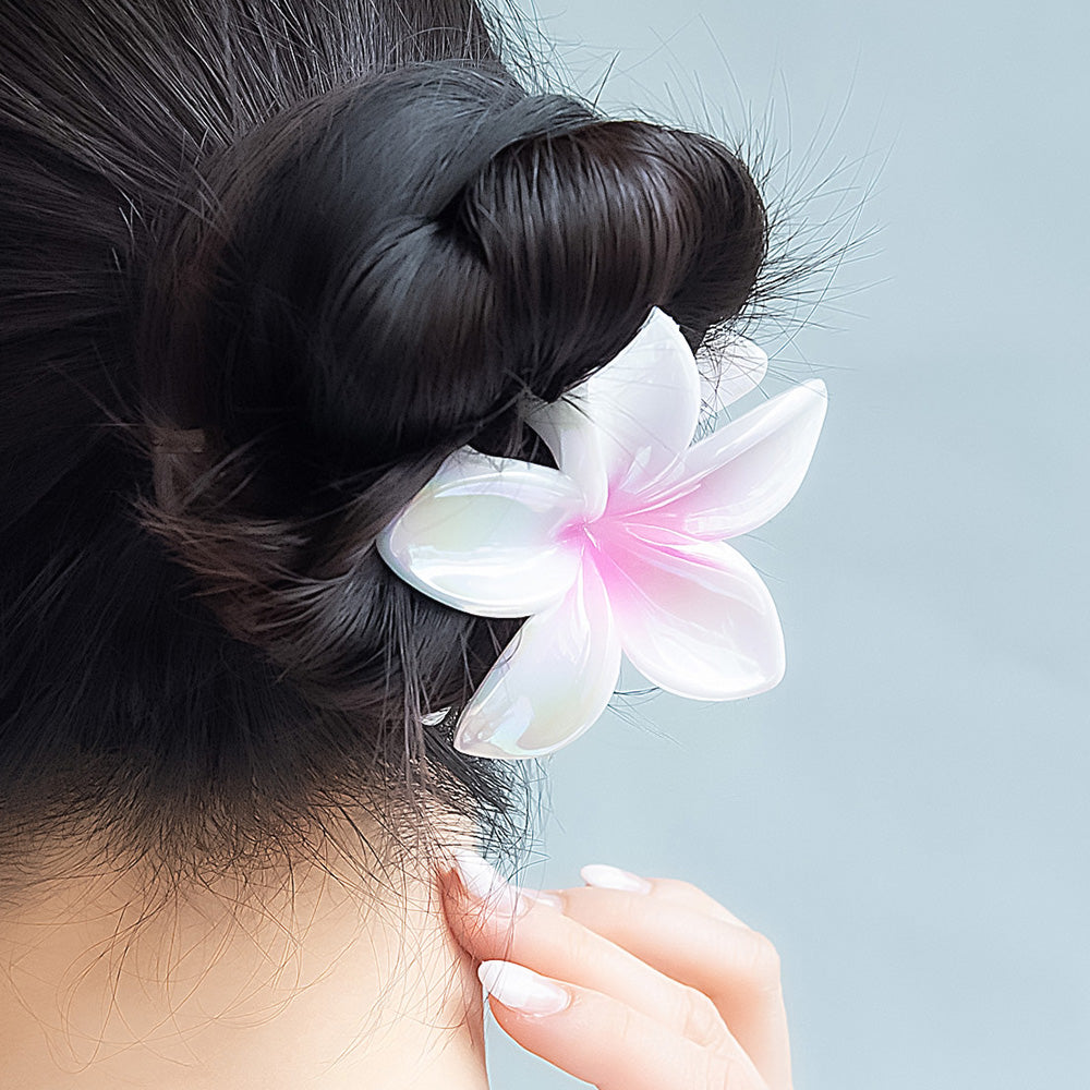 ヘアクリップ フラワー プルメリア バンスクリップ