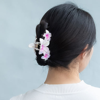 ヘアクリップ フラワー プルメリア バンスクリップ