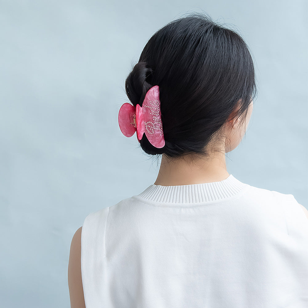 ヘアクリップ マーブル カラー ストーン バンスクリップ