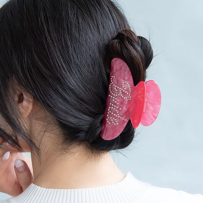 ヘアクリップ マーブル カラー ストーン バンスクリップ