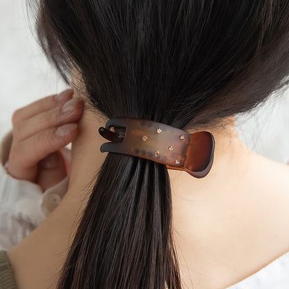 ヘアクリップ ANY マット カラー ストーン ベーシックカラー レクタングル バンスクリップ