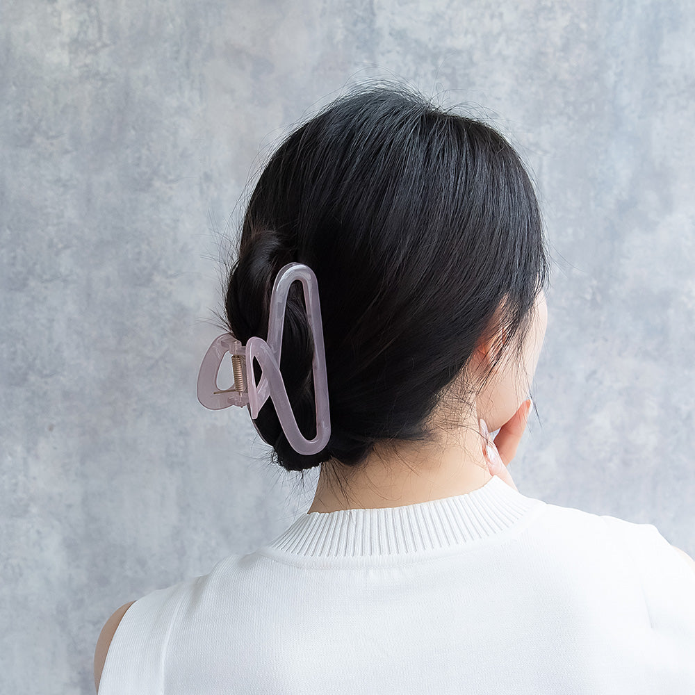 ヘアクリップ ループ ライン フレーム カラー バンスクリップ