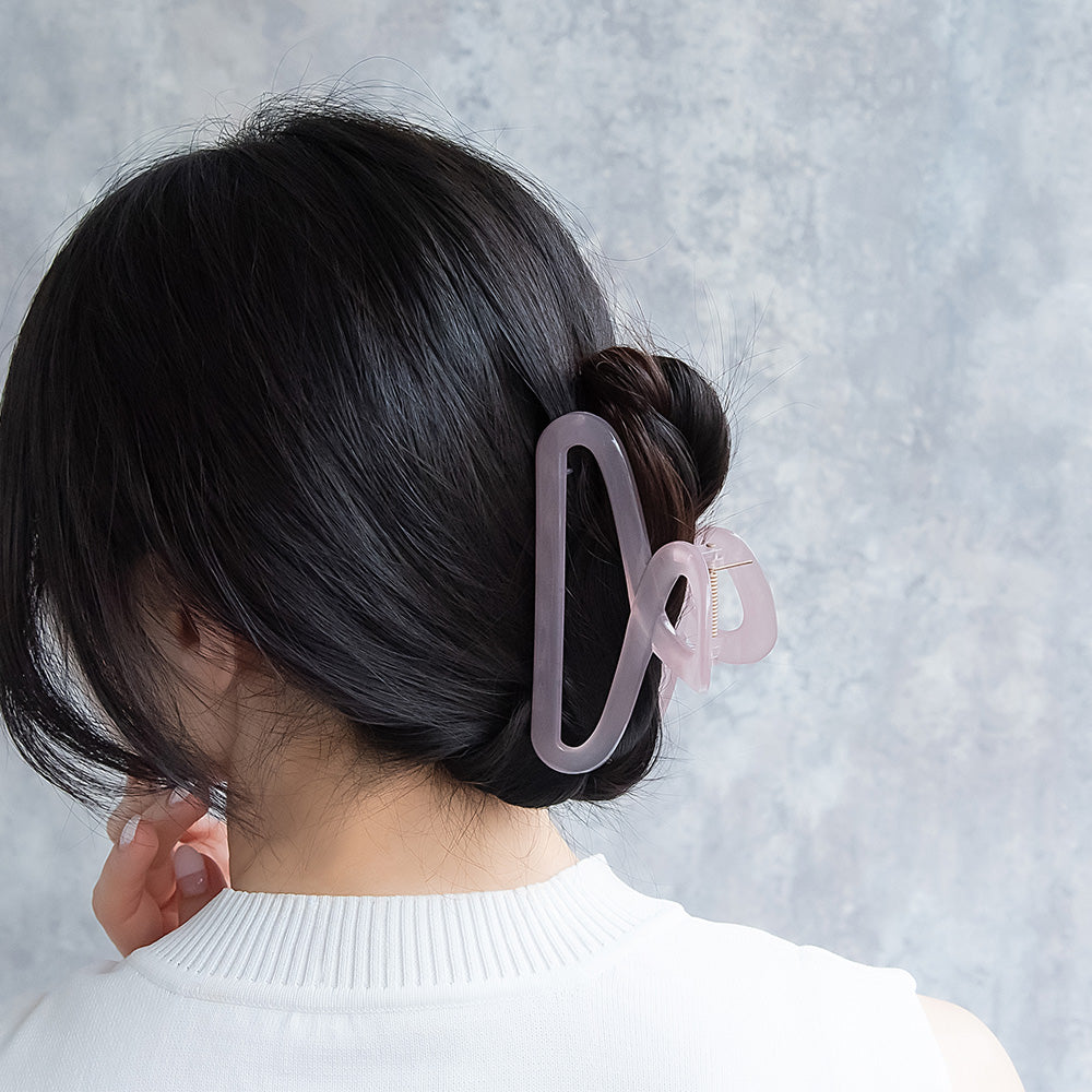 ヘアクリップ ループ ライン フレーム カラー バンスクリップ