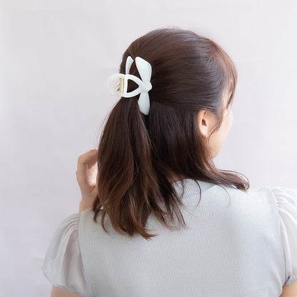 ヘアクリップ リボン ラメ カラー バンスクリップ