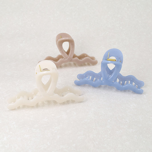 ヘアクリップ ウエーブ カラー バンスクリップ