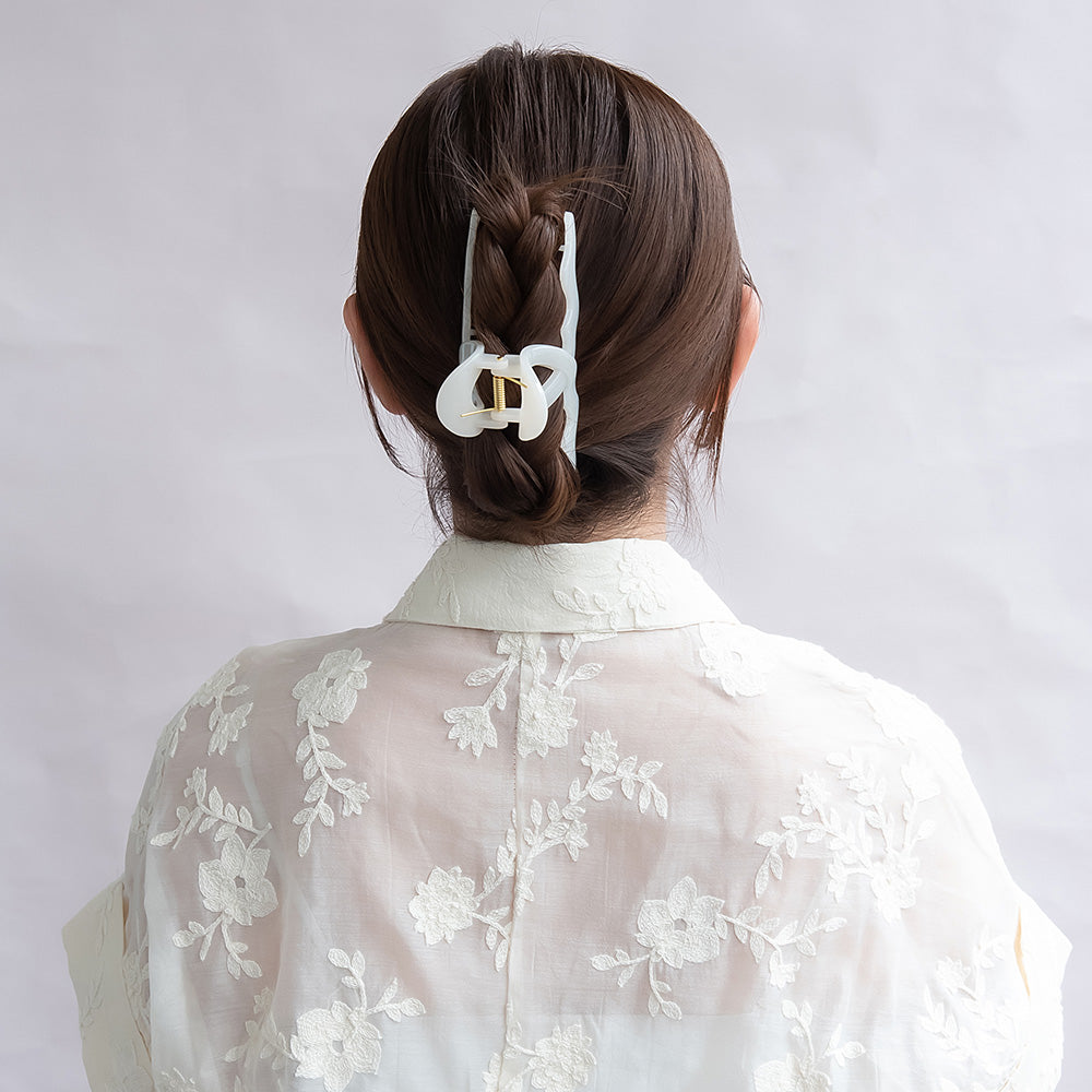 ヘアクリップ ウエーブ カラー バンスクリップ