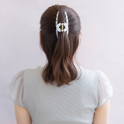 ヘアクリップ クリア カラー レース バンスクリップ