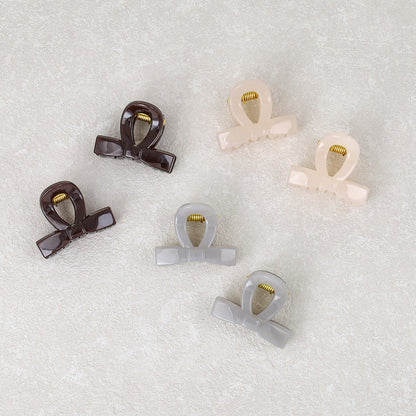 ヘアクリップ mini clip リボン カラー 2個セット ミニ バンスクリップ