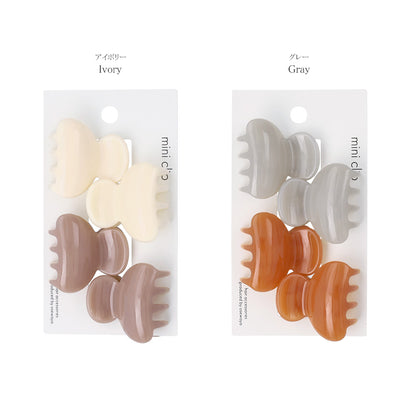 ヘアクリップ mini clip カラー 4個セット ミニ バンスクリップ
