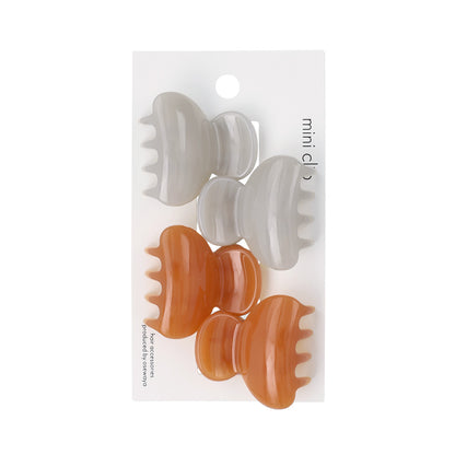 ヘアクリップ mini clip カラー 4個セット ミニ バンスクリップ