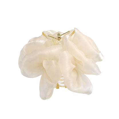 ヘアクリップ フリル シアー シマー カラー バンスクリップ