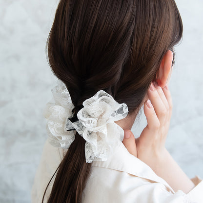 ヘアクリップ レース フリル カラー バンスクリップ