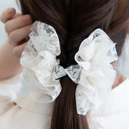 ヘアクリップ レース フリル カラー バンスクリップ