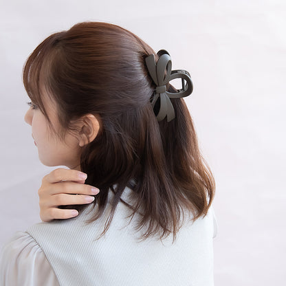 ヘアクリップ リボン マット カラー バンスクリップ