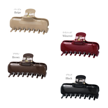 ヘアクリップ ロング レクタングル ダークカラー バンスクリップ