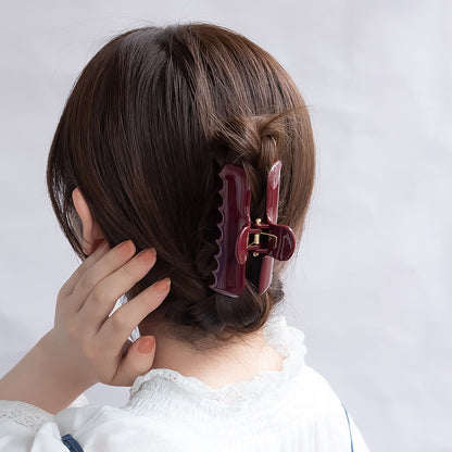ヘアクリップ ロング レクタングル ダークカラー バンスクリップ